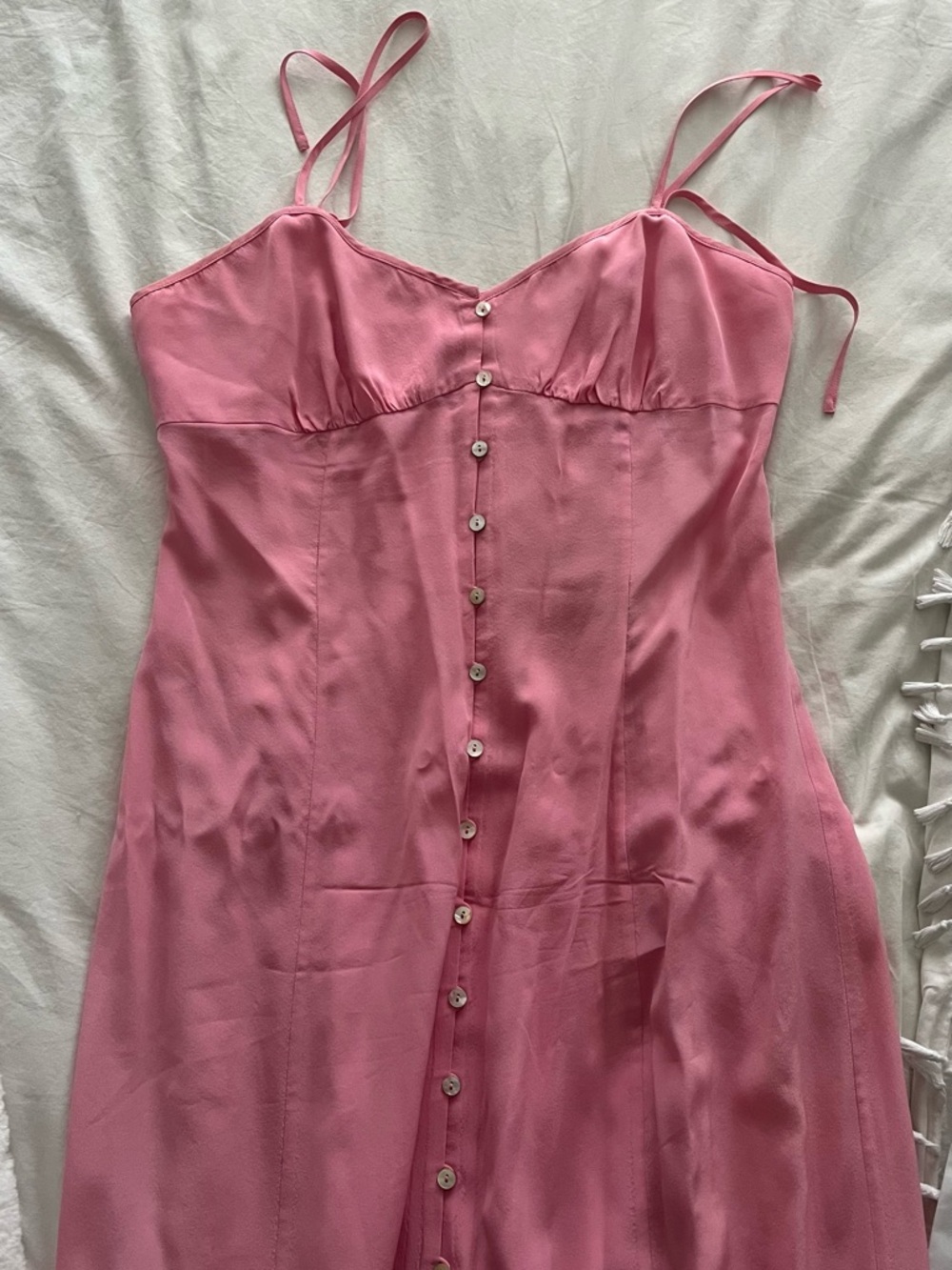 Aritzia Wilfred Le Fou Illona 100% Real Silk Slip Pink Dress New Without Tags - Picture 5 of 5
